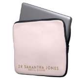 Minimalistisch Modern Doctor Professional Roze Laptop Sleeve (Voorkant Links)
