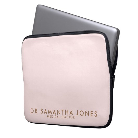 Minimalistisch Modern Doctor Professional Roze Laptop Sleeve (Voorkant Links)