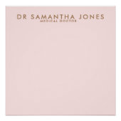 Minimalistisch Modern Doctor Professional Roze Perfect Poster (Voorkant)
