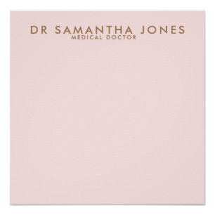 Minimalistisch Modern Doctor Professional Roze Perfect Poster