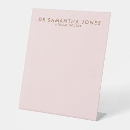 Minimalistisch Modern Doctor Professional Roze Reclamebord Met Voetstuk