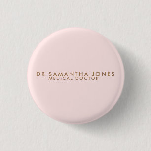 Minimalistisch Modern Doctor Professional Roze Ronde Button 3,2 Cm