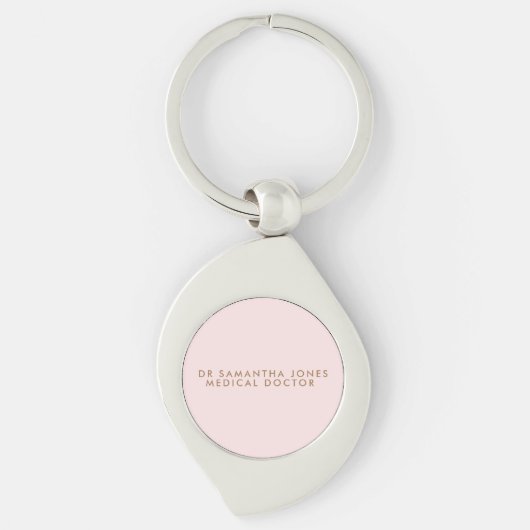 Minimalistisch Modern Doctor Professional Roze Sleutelhanger (Voorkant)