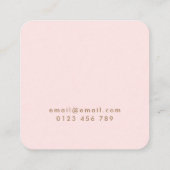 Minimalistisch Modern Doctor Professional Roze Vierkante Visitekaartje (Achterkant)