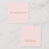 Minimalistisch Modern Doctor Professional Roze Vierkante Visitekaartje (Voorkant / Achterkant)
