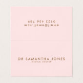 Minimalistisch Modern Doctor Professional Roze Visitekaartje (Buitenkant ongevouwen)