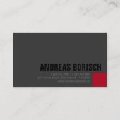 Minimalistisch modern donkergrijs Visitekaartje (Achterkant)