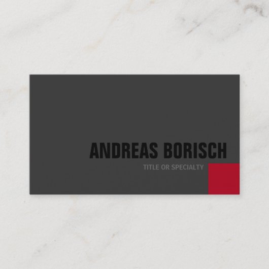 Minimalistisch modern donkergrijs Visitekaartje (Voorkant)
