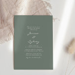 Minimalistisch modern donkergrijze Vrijgezellenfee Kaart<br><div class="desc">Minimale,  moderne,  donkere grijze pagina Groen Script Bridal Shower-uitnodiging</div>
