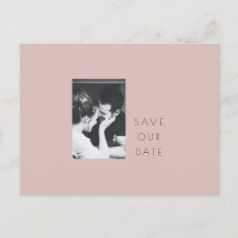 Minimalistisch Modern Dusty Blush Photo Save the D Briefkaart