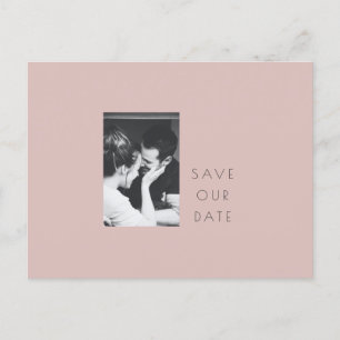 Minimalistisch Modern Dusty Blush Photo Save the D Briefkaart
