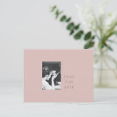Minimalistisch Modern Dusty Blush Photo Save the D Briefkaart (Staand voorkant)