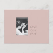 Minimalistisch Modern Dusty Blush Photo Save the D Briefkaart (Voorkant)