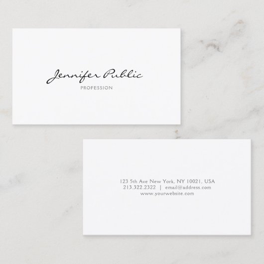 Minimalistisch modern, eenvoudig grafisch model visitekaartje (Voorkant / Achterkant)