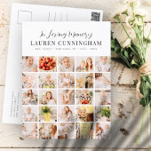 Minimalistisch modern eenvoudig herdenkingsfotoboe briefkaart