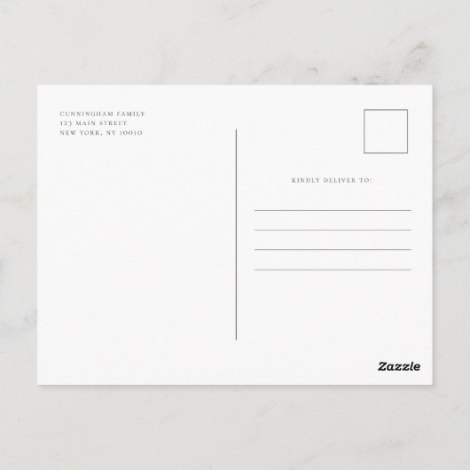 Minimalistisch modern eenvoudig herdenkingsfotoboe briefkaart (Achterkant)