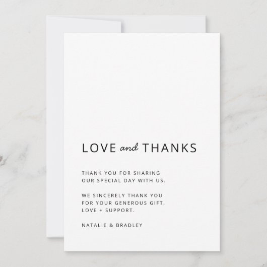 Minimalistisch Modern | Eenvoudig huwelijk reinige Bedankkaart (Voorkant)