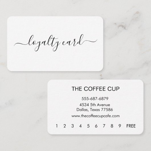 Minimalistisch Modern Eenvoudig Loyalty Kaart Hand Visitekaartje (Voorkant / Achterkant)