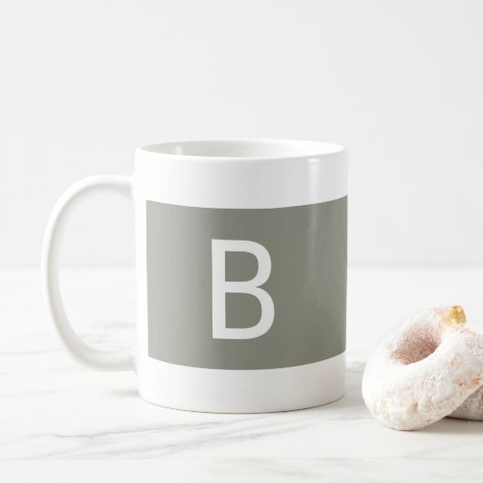 Minimalistisch Modern Eenvoudig Monogram Beginlett Koffiemok (Met donut)