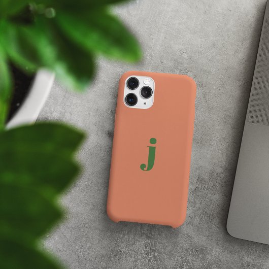 Minimalistisch modern eenvoudig monogram perzik Case-Mate iPhone case