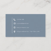 Minimalistisch modern, eenvoudig mosterdblauw visitekaartje (Achterkant)