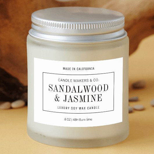 Minimalistisch Modern Eenvoudig Product Kaarsetike Voedselcontainer Etiket