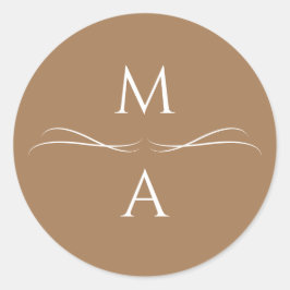 Minimalistisch Modern Eenvoudig Terracotta Bruin I Ronde Sticker