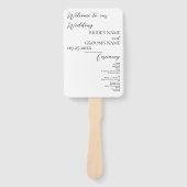 Minimalistisch Modern Eenvoudig Trouwprogramma Handwaaier (Voorkant)