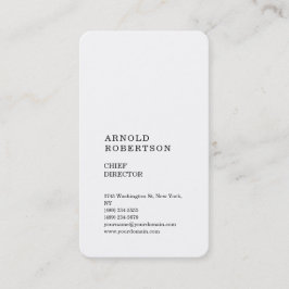 Minimalistisch modern, eenvoudig verticaal wit visitekaartje