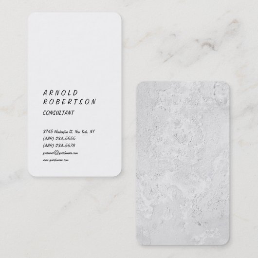 Minimalistisch modern, eenvoudig verticaal wit visitekaartje (Voorkant / Achterkant)