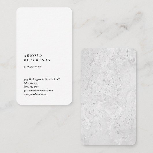 Minimalistisch modern, eenvoudig verticaal wit visitekaartje (Voorkant / Achterkant)