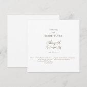 Minimalistisch Modern Eenvoudig Vierkant Vrijgezel Kaart (Voorkant / Achterkant)