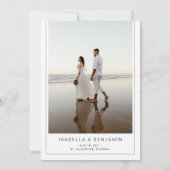 Minimalistisch modern, eenvoudig zwart-wit met fot save the date (Achterkant)