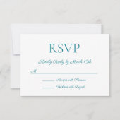 Minimalistisch Modern Elegance Blauw Blauwgroen Br RSVP Kaartje (Voorkant)