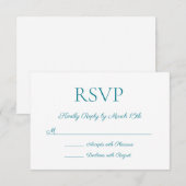 Minimalistisch Modern Elegance Blauw Blauwgroen Br RSVP Kaartje (Voorkant / Achterkant)