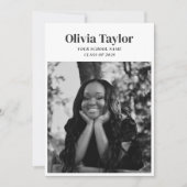 Minimalistisch Modern Elegant Afstudeerder Foto Af Aankondiging (Voorkant)