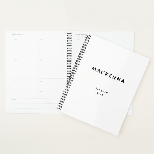 Minimalistisch modern Elegant Black White, speciaa Planner (Display)