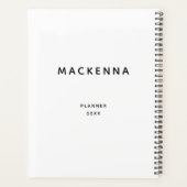 Minimalistisch modern Elegant Black White, speciaa Planner (Achterkant)
