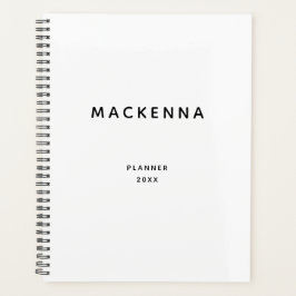 Minimalistisch modern Elegant Black White, speciaa Planner