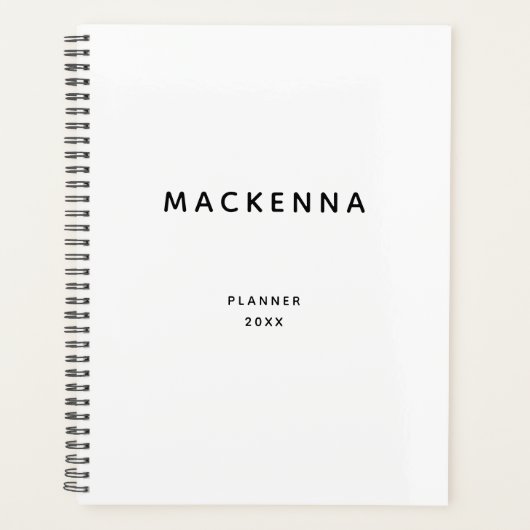 Minimalistisch modern Elegant Black White, speciaa Planner (Voorkant)