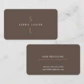 Minimalistisch modern elegant bruin gedrukt visitekaartje (Voorkant / Achterkant)