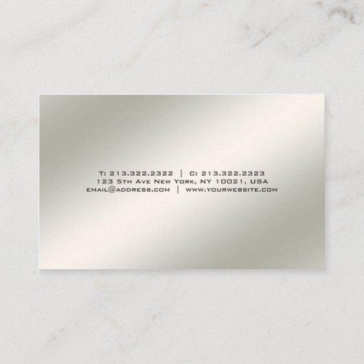 Minimalistisch, modern, elegant eenvoudig visitekaartje (Achterkant)