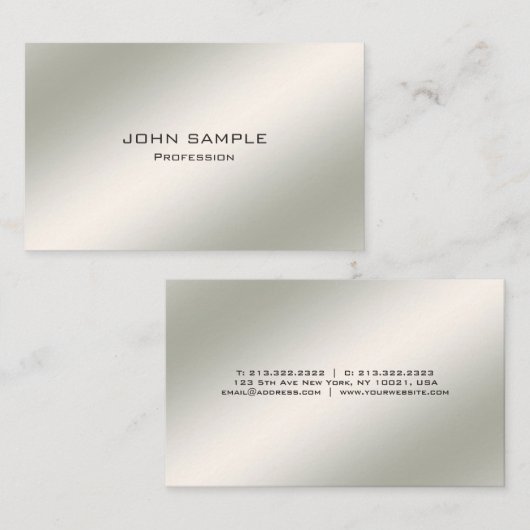 Minimalistisch, modern, elegant eenvoudig visitekaartje (Voorkant / Achterkant)