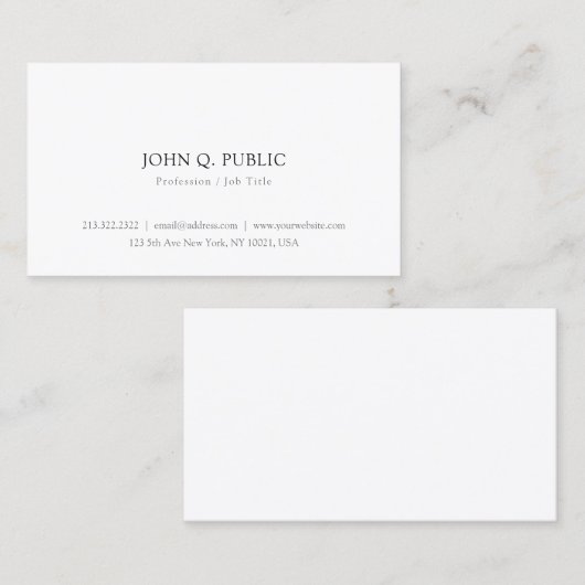 Minimalistisch Modern Elegant Eenvoudige Sjabloon Visitekaartje (Voorkant / Achterkant)