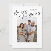 Minimalistisch modern elegant kerstscript feestdagenkaart (Voorkant)