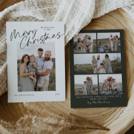 Minimalistisch modern elegant kerstscript feestdagenkaart