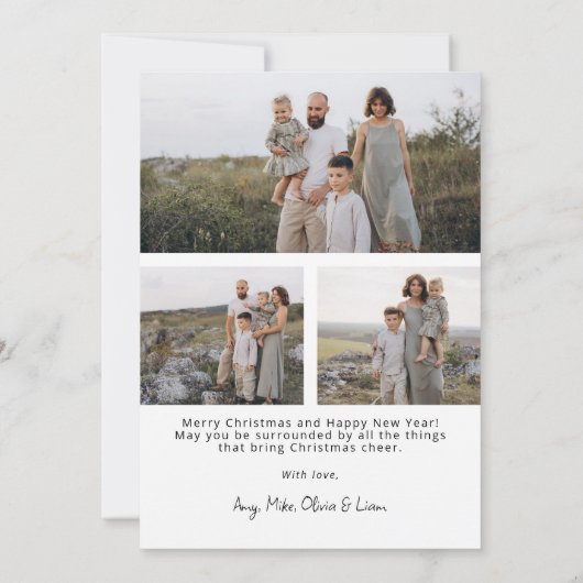 Minimalistisch modern elegant kerstscript feestdagenkaart (Achterkant)