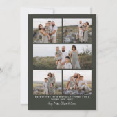 Minimalistisch modern elegant kerstscript feestdagenkaart (Achterkant)