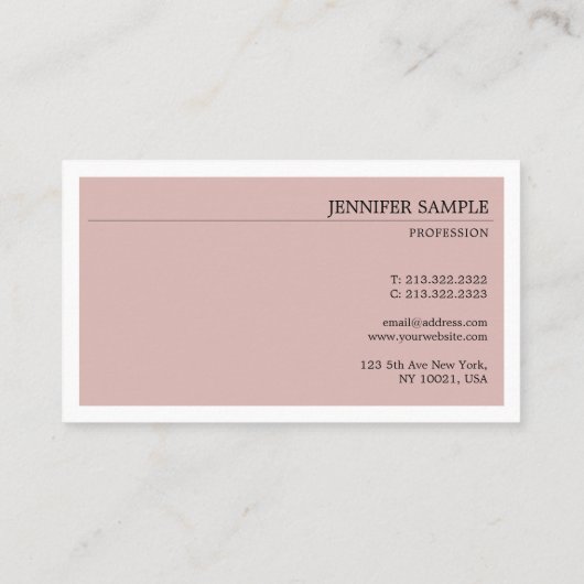 Minimalistisch Modern Elegant  kleuren Visitekaartje (Achterkant)
