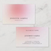 Minimalistisch modern elegant lichtroze kleurenlux visitekaartje (Voorkant / Achterkant)